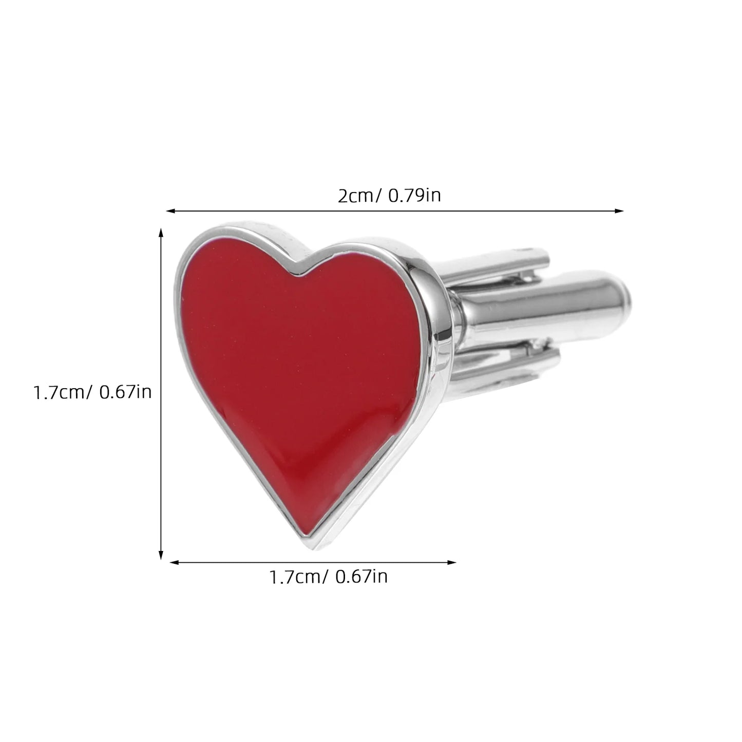 1 Pair Heart Cufflinks Valentines Day Cufflinks for Tuxedo Formal Events Business Attire Special Occasions Wedding Party Accesso